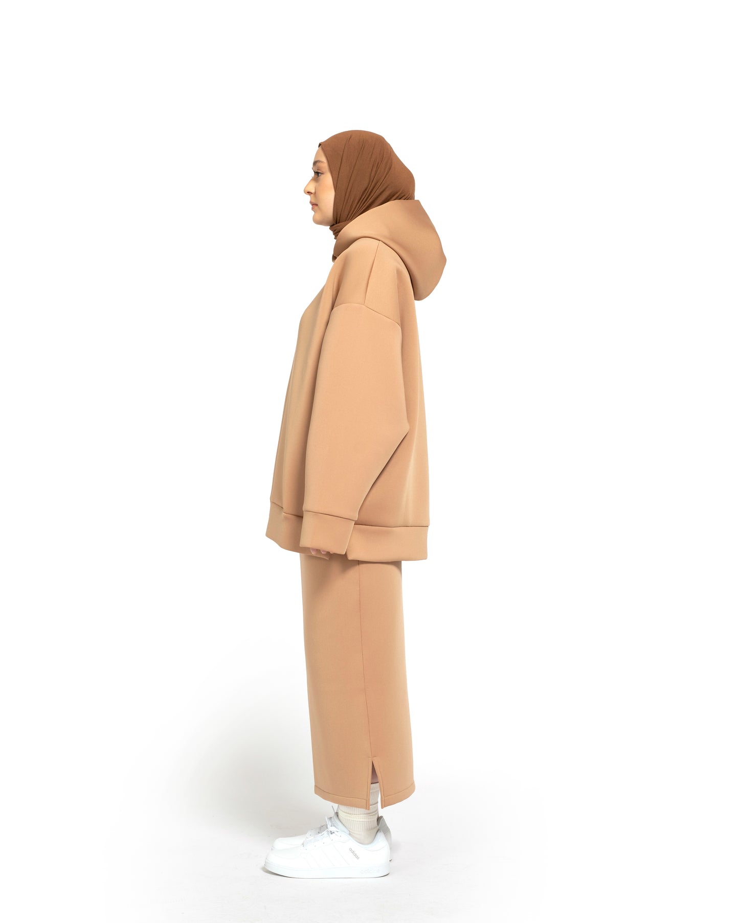 Scuba Oversized Hoodie Beige