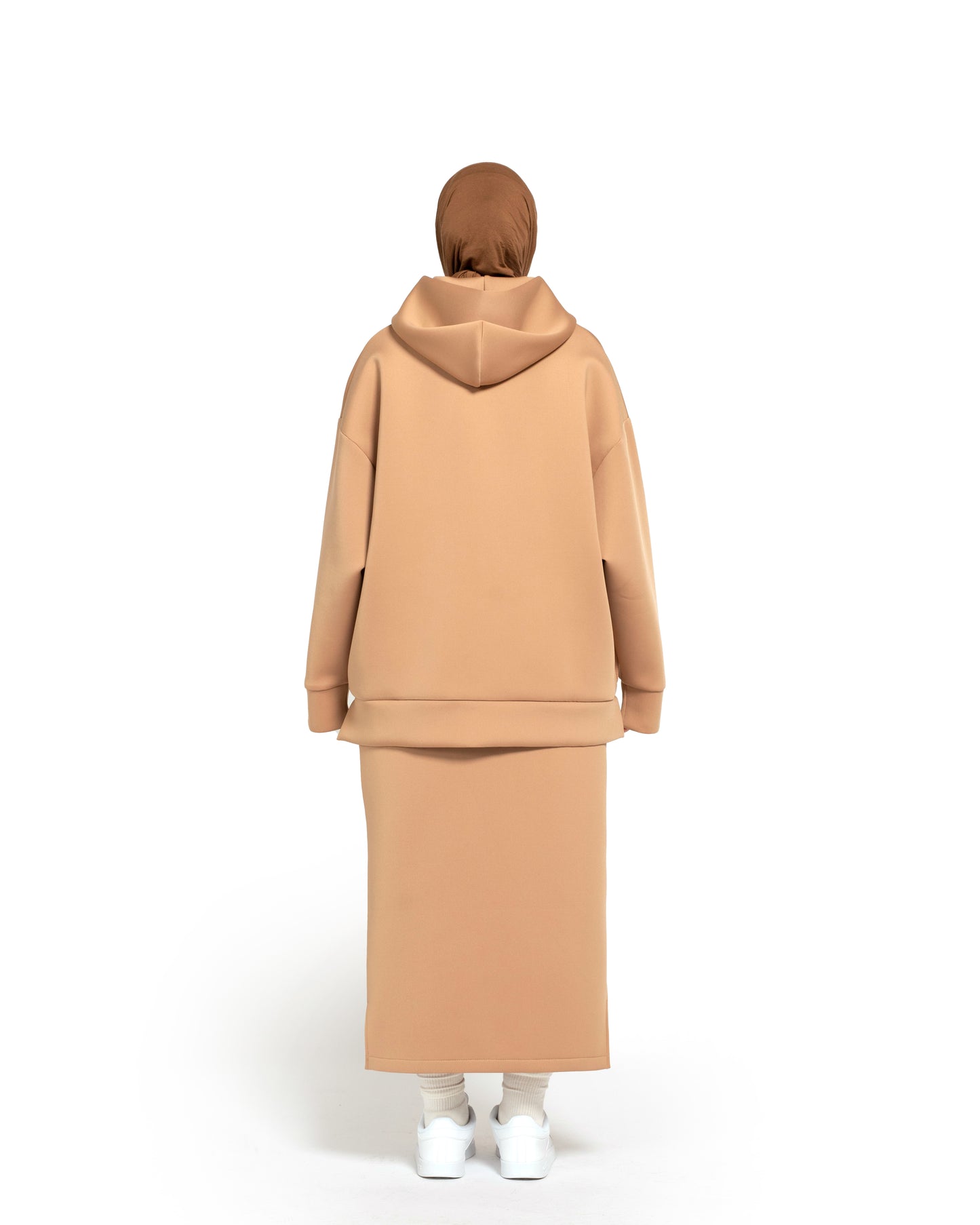 Scuba Oversized Hoodie Beige