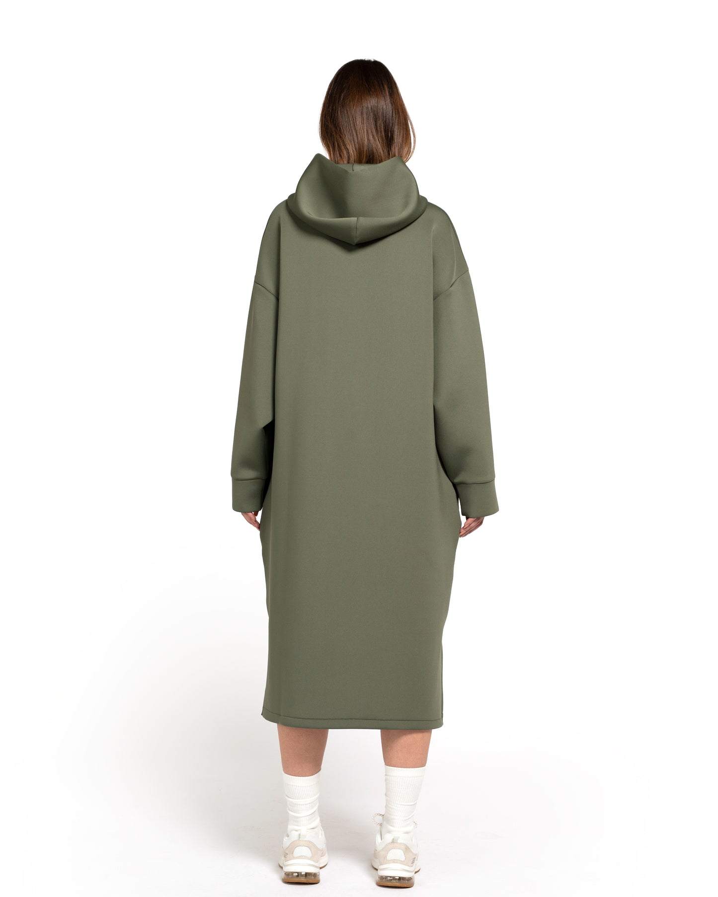 Scuba Oversized Hoodie dress Green